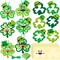 24 Pcs St. Patrick's Day Craft Kit Lucky Shamrock Suncatcher Craft Irish Day Window DIY Tissue Paper Suncatcher Decoration Ornament for Classroom St Patricks Party Favor Supplies
